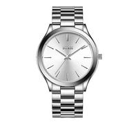 BUREI Men Watches Fashion Stainless Steel Analog Quartz Watches Business Waterproof Wristwatch,Gift for Men, All Silver, Classic, stylish, elegant, easy to read, simple, minimalist, thin