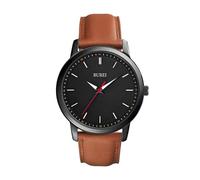 BUREI Mens Fashion Watches Dress Minimalist Wrist Watches for Men Brown Leather Analog Watch Display with Slim Case Design relojes para Hombres, red black brown, Fashionable, classic, multifunctional
