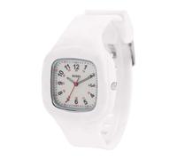 BUREI Square Nurse Watch for Medical Students Teachers Doctors,Small Black Silicone Women's Nurse Watch with 3-Hand Waterproof Large Numbers,Luminous Women Watches, all white