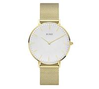 BUREI Ultra-Thin Ladies' Watch Minimalist Timepiece Japanese-Style Analogue Quartz Watch Features a Supple Leather Strap Ladies' Gift (Gold, Stainless Steel)