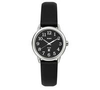BUREI Women's Black Leather Watches Fashion Simple Ladies Watch Luminous Casual Nurse Watches, Gifts for Women, black face, 35mm, minimalist fashion elegant classic