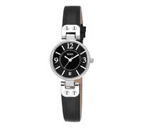 BUREI Women's Luxury Quartz Waterproof Pointer Watch with Simple Leather Strap - Exquisite Small Women's Watch, black-silver-black-silver, Casual Niche Business Sophistication