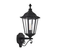 Endon 76546 Burford 1lt Wall Matt black & clear glass 60W E27 GLS (Required)