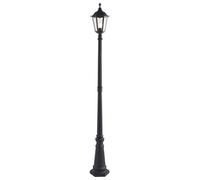Burford 1 Light Outdoor Floor Lamp Matt Black Paint Glass IP44 E27 Netlighting Clear One Size