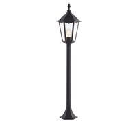 Burford 1 Light Outdoor Floor Lamp Matt Black Paint Glass IP44 E27 Netlighting Clear One Size