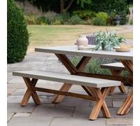 Burford Outdoor Bench Small in Grey Faux Concreate