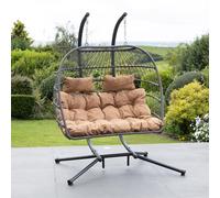 Burford Swinging Double Garden Seat Artemis Home Brown One Size