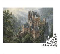 Burg Eltz 1000 Pcs Recycled Cardboard DIY Jigsaw Puzzle Gift German Castle for Him/Her Cognitive Stimulation Group Activity 52x38cm/1000pcs