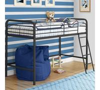 burg metal single mid sleeper bunk bed in black