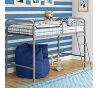 burg metal single mid sleeper bunk bed in silver grey