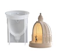 Burg Silicone Mould, Candle Holder with Castle Shape, Silicone Casting Mould for Epoxy for Making Decorations, Desk Decorations, Crafts for Family, Friends and