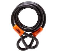 Burg Wachter 122C Double Loop Vinyl Coated Multi-Stranded Braided Steel Cable, Black, 12mm x 2.1m