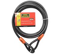 Burg-Wachter 124C Double Loop Vinyl Coated Multi-Stranded Braided Steel Cable with Self Coiling, Black, 12mm x 4.5m