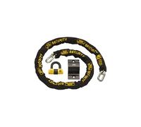 Burg-Wachter 2M 12mm Sold Motorbike Security Chain Ground Anchor Gold Lock, Black