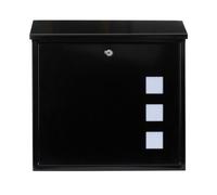 Burg-Wachter MB08BK Aire Wall Mounted Galvanised Steel Lockable Weatherproof Post Box - Black - 37x36x11cm