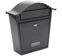 Burg-Wachter Anthracite Grey Classic Wall Mounted Galvanised Steel Lockable Weatherproof Post Box - 36X37X13Cm