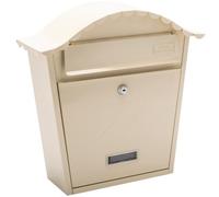Burg-Wachter Antique Cream Classic Wall Mounted Galvanised Steel Lockable Weatherproof Post Box - 36X37X13Cm