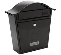 Burg-Wachter Black Classic Wall Mounted Galvanised Steel Lockable Weatherproof Post Box - 36X37X13Cm