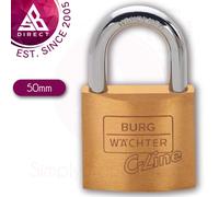Burg Wächter 222 50 Brass Padlock 50mm-222 SB, White
