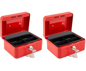 Burg-Wachter CB01R Money 5015 6" Cash Box - Red (Pack of 2)