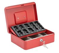 Burg Wachter CB03GBR 10" Money 5030 Cash Box with Coin Tray, Red
