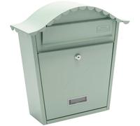 Burg-Wachter Chartwell Green Classic Wall Mounted Galvanised Steel Lockable Weatherproof Post Box - 36X37X13Cm