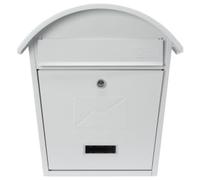 Burg-Wachter MB06 Classic 2 Wall Mounted Galvanised Steel Lockable Weatherproof Post Box Matt White - 36x38x13cm