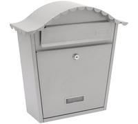 Burg-Wachter Classic French Grey Wall Mounted Galvanised Steel Lockable Weatherproof Post Box - 36X37X13Cm