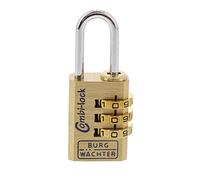 Burg-Wachter Combi 80 20 M SB Combination Padlock 20mm-80, Brass, 3,2 mm Bügelstärke
