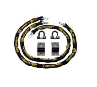 Burg-Wächter GKM10mm Duo Kit Sold Secure Diamond & Gold 10mm Keyed Alike Twin Pack, Black, 2M Chain, Lock & Ground Anchor