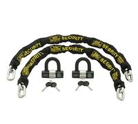 Burg-Wachter Duo Kit Sold Secure Diamond & Gold 10mm Keyed Alike Chain Twin Pack, Black, 1M