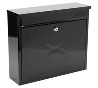 Burg-Wachter MB02BK Black Elegance Wall Mounted Galvanised Steel Lockable Weatherproof Post Box - 36x31x10cm
