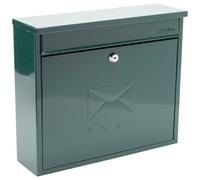 Burg-Wachter MB02G Green Elegance Wall Mounted Galvanised Steel Lockable Weatherproof Post Box - 36x31x10cm