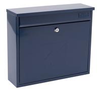 Burg-Wachter MB02MB Midnight Blue Elegance Wall Mounted Galvanised Steel Lockable Weatherproof Post Box - 36x31x10cm, 310 x 362 x 112