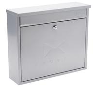 Burg-Wachter MB02 Silver Elegance Wall Mounted Galvanised Steel Lockable Weatherproof Post Box - 36x31x10cm