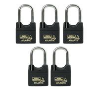 Burg-Wachter Long Shackle Brass Saltwater & Rustproof Keyed Alike 40mm Padlock Long Shackle With Protective Cover (5 In A Box)
