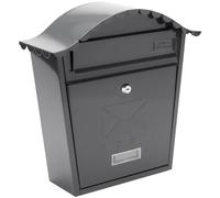 Burg-Wachter MB01A Anthracite Classic Wall Mounted Galvanised Steel Lockable Weatherproof Post Box - 36x37x13cm