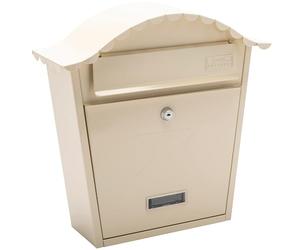 Burg-Wachter MB01AC Antique Cream Classic Wall Mounted Galvanised Steel Lockable Weatherproof Post Box - 36x37x13cm