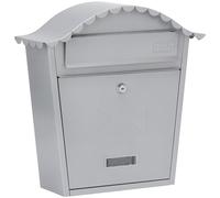 Burg-Wachter MB01S Silver Classic Wall Mounted Galvanised Steel Lockable Weatherproof Post Box - 36x37x13cm