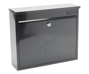 Burg-Wachter MB02A Anthracite Elegance Wall Mounted Galvanised Steel Lockable Weatherproof Post Box RAL7016 - 36x31x10cm