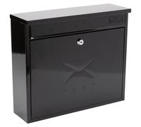 Burg Wächter Post Box MB02BK Black Elegance - Wall-Mounted Galvanised Steel Lockable 36x31x10cm