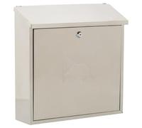 Burg-Wachter MB03ST Contemporary Wall Mounted Stainless Steel Lockable Weatherproof Post Box - 37x37x12cm