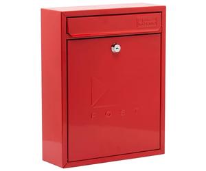 Burg-Wachter MB05R Red Compact Wall Mounted Galvanised Steel Postbox - 26x33x9cm