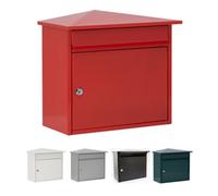 Burg-Wachter Mersey Large Wall Mounted Galvanised Steel Post Box , Red 36X35X20Cm