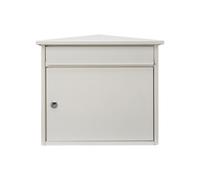 Burg-Wachter Mersey Large Wall Mounted Galvanised Steel Post Box , White, 36X35X20Cm