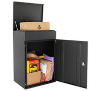 Burg Wachter Outdoor Wall Mounted Large Secure Parcel Delivery Box, Black