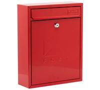 Burg-Wachter Red Compact Wall Mounted Galvanised Steel Postbox 26X33X9Cm