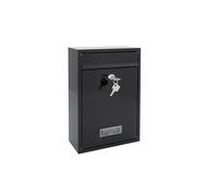 Burg Wachter Style Wall Mounted Steel Lockable Weather Resistant Post Box 31x21.5x7cm - Black