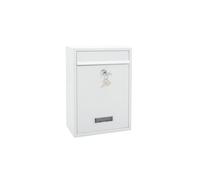 Burg Wachter Style Wall Mounted Steel Lockable Weather Resistant Post Box 31x21.5x7cm - White