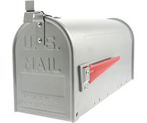 Burg Wachter US Mailbox Silver - Front Loading 17Ltr Medium Post Box